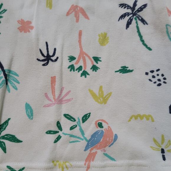 Hanna Andersson Size 6/7 Bird Print Long Sleeve Pajama Top Palm Tree Cute - Picture 2 of 7